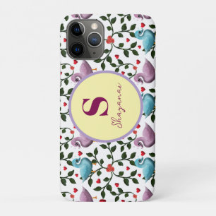 Custom and personalized birds pattern iPhone 11 pro case