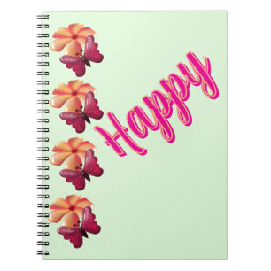 Custom and personalized Butterfly and Flower Notebook
