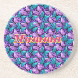 Custom and personalized butterfly floral gift coaster