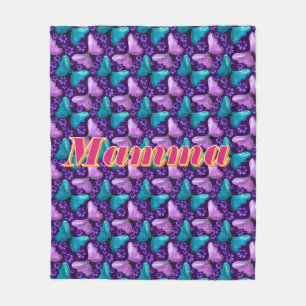 Custom and personalized butterfly floral gift fleece blanket