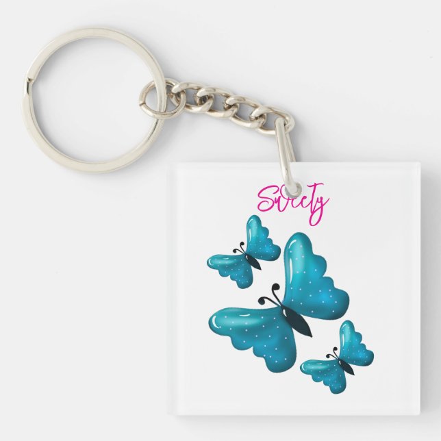 Custom and personalized butterfly  keychain (Front)