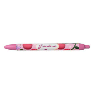 Custom and personalized cherry butterfly gift black ink pen