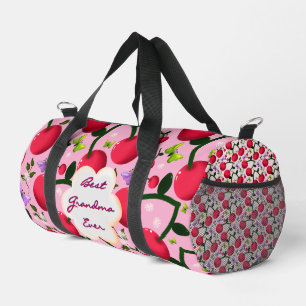 Custom and personalized cherry butterfly gift  duffle bag