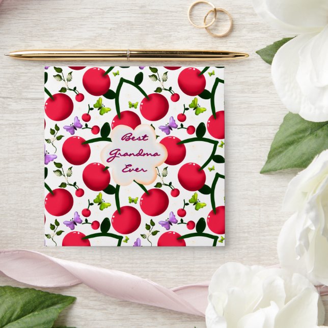 Custom and personalized cherry butterfly gift  envelope (Wedding)