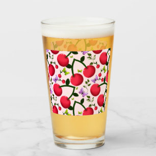 Custom and personalized cherry butterfly gift glass