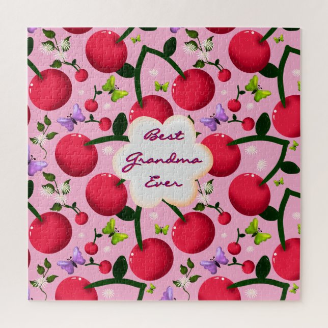 Custom and personalized cherry butterfly gift  jigsaw puzzle (Vertical)