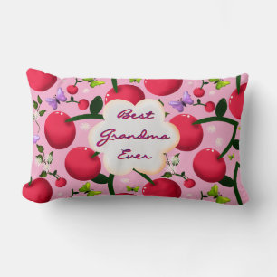 Custom and personalized cherry butterfly gift  lumbar pillow