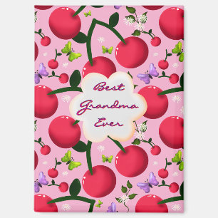 Custom and personalized cherry butterfly gift magnet