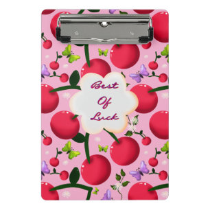 Custom and personalized cherry butterfly gift mini clipboard