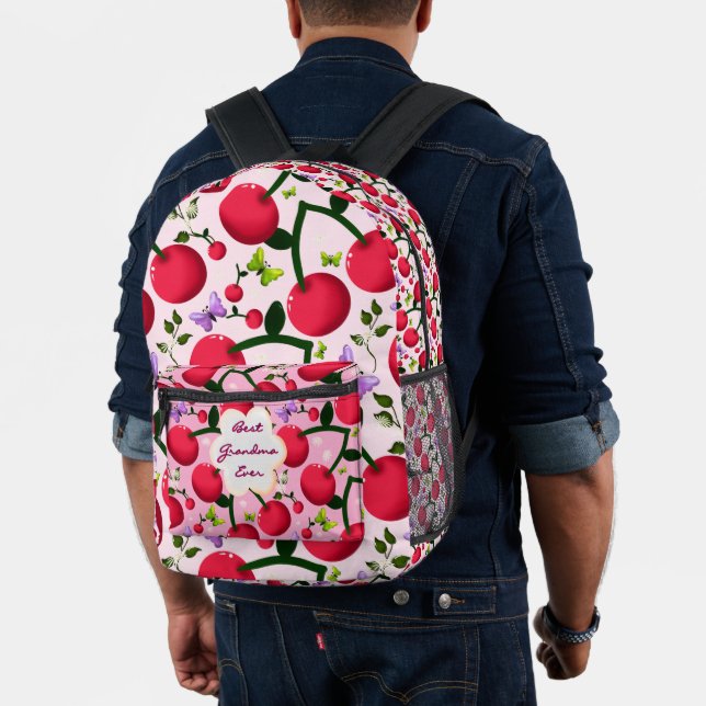 Custom and personalized cherry butterfly gift  printed backpack (Insitu (Model))