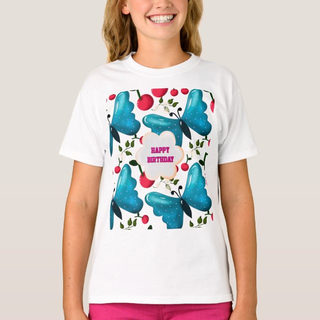 Custom and personalized cherry butterfly gift   T-Shirt (Front)