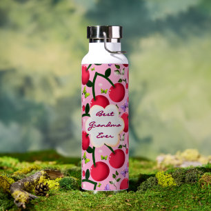 Custom and personalized cherry butterfly gift water bottle