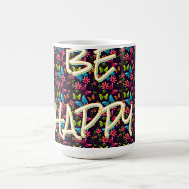 Custom and personalized Colourful Butterfly  Coffee Mug (Center)