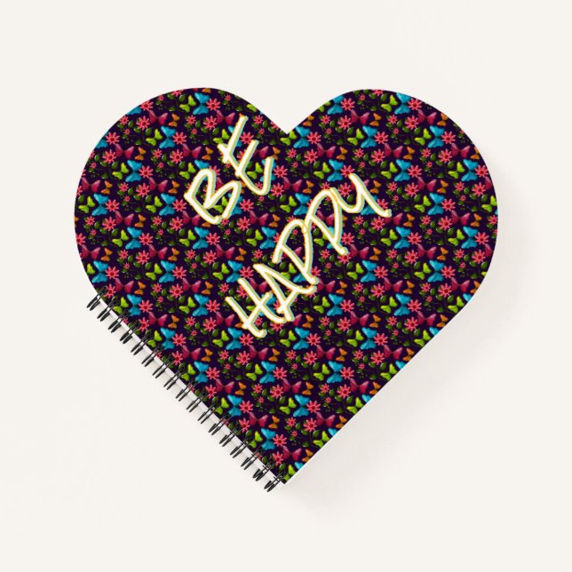 Custom and personalized Colourful Butterfly  Notebook (Front)