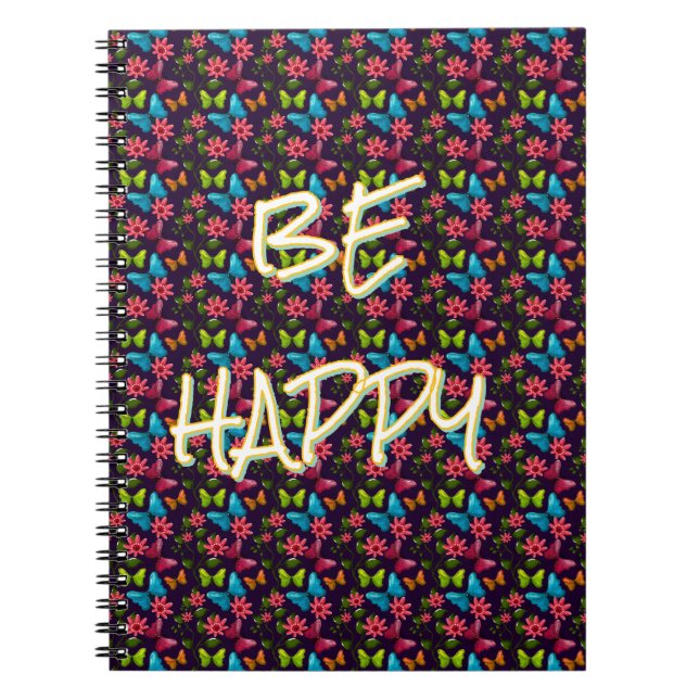 Custom and personalized Colourful Butterfly  Notebook (Front)