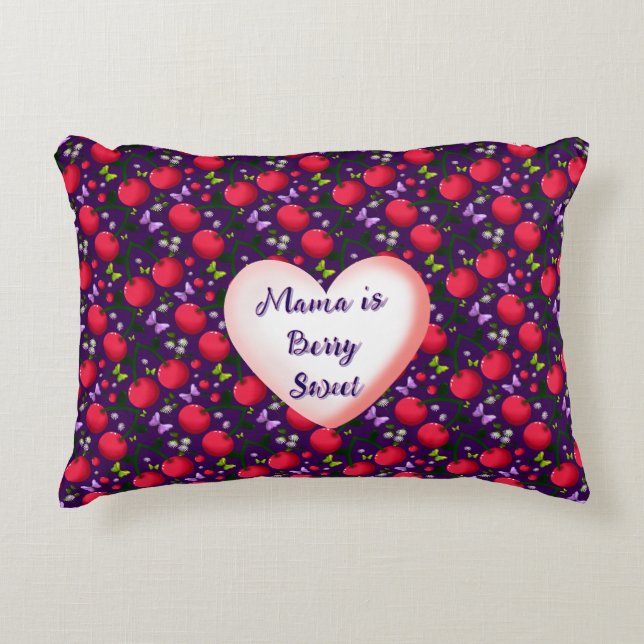 Custom and personalized Cute Cherry Butterfly  Accent Pillow (Front)