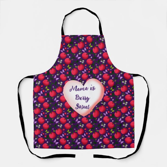 Custom and personalized Cute Cherry Butterfly  Apron (Front)