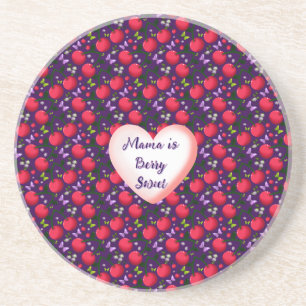 Custom and personalized Cute Cherry Butterfly  Coaster