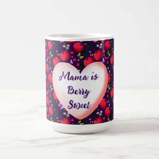 Custom and personalized Cute Cherry Butterfly  Coffee Mug (Center)