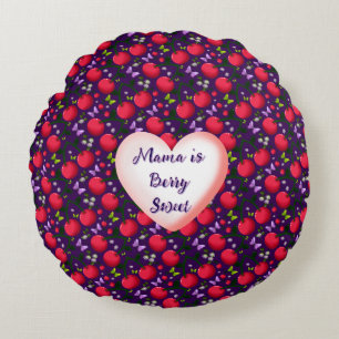 Custom and personalized Cute Cherry Butterfly  Round Pillow