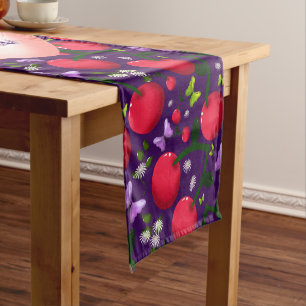 Custom and personalized Cute Cherry Butterfly  Short Table Runner