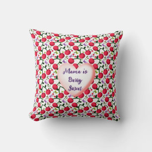 Custom and personalized Cute Cherry Butterfly  Throw Pillow
