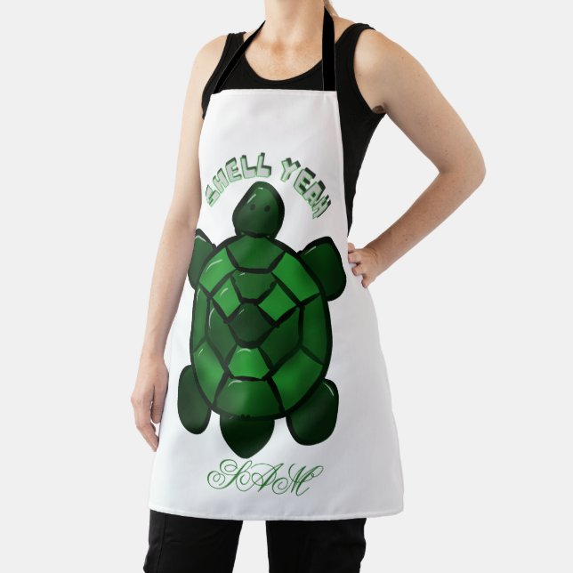 Custom and personalized Cute Turtle  Apron (Insitu)