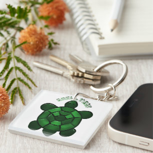 Custom and personalized Cute Turtle  Keychain