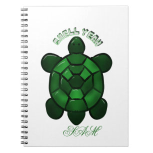 Custom and personalized Cute Turtle  Notebook