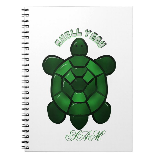 Custom and personalized Cute Turtle  Notebook (Front)