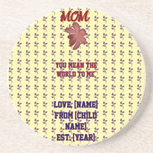 Custom and personalized family quote gift coaster