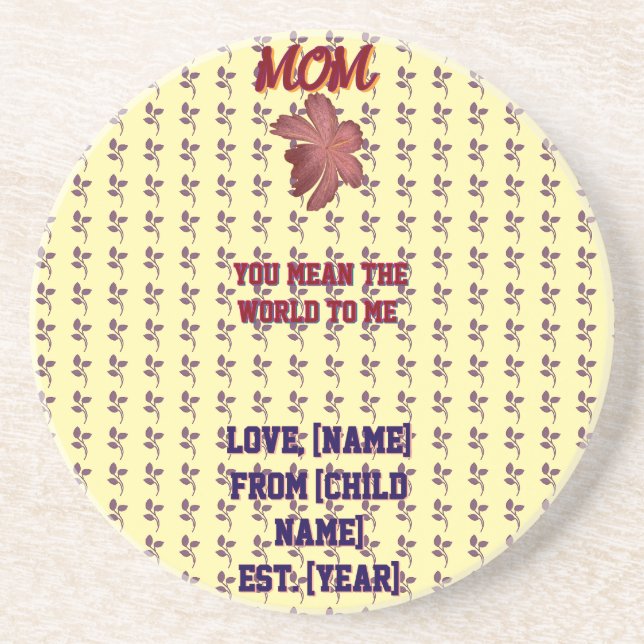 Custom and personalized family quote gift  coaster (Front)