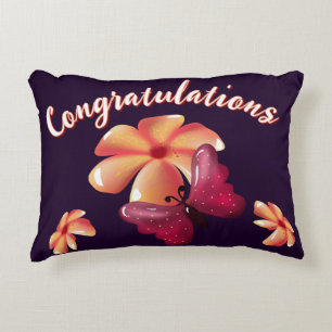 Custom and personalized floral Butterfly Pattern  Accent Pillow