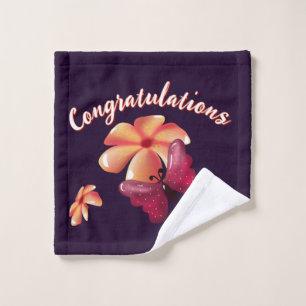 Custom and personalized floral Butterfly Pattern Wash Cloth