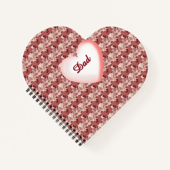 Custom and personalized floral gift for Father  Notebook (Front)