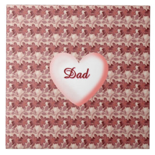 Custom and personalized floral gift for Father Tile