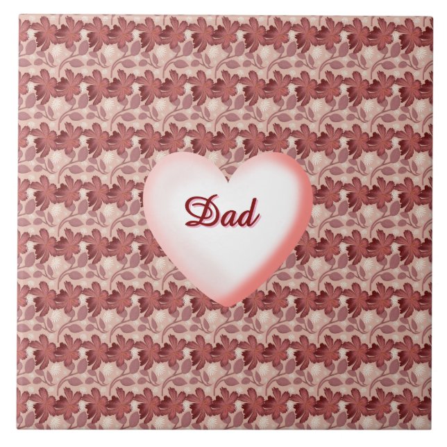Custom and personalized floral gift for Father  Tile (Front)