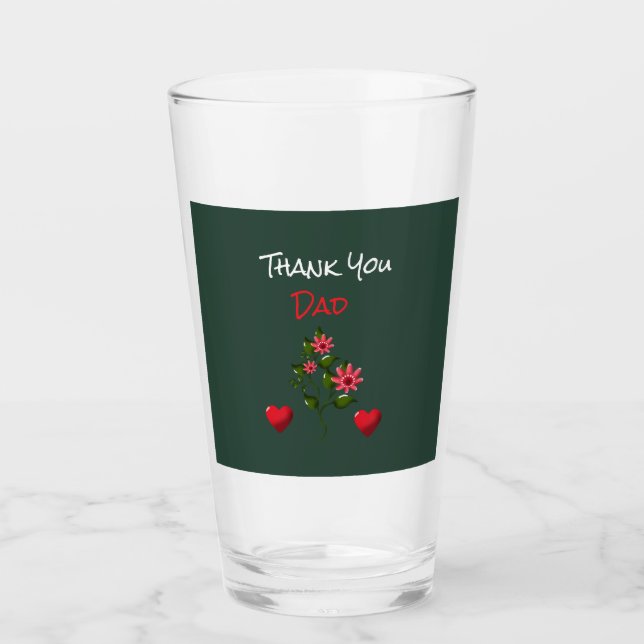 Custom and personalized floral gift  glass (Front)