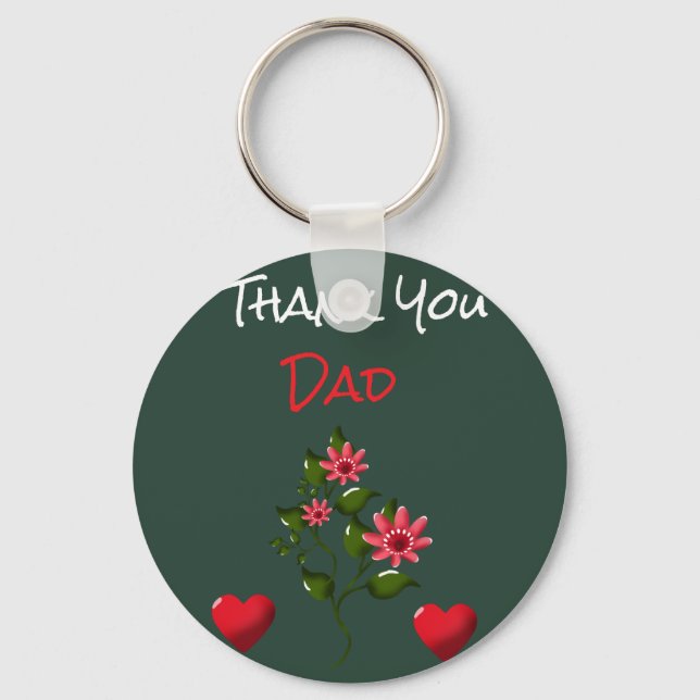 Custom and personalized floral gift  keychain (Front)