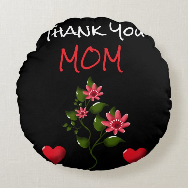 Custom and personalized floral gift  round pillow (Front)