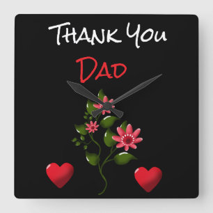 Custom and personalized floral gift square wall clock