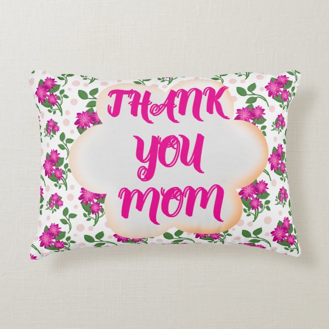 Custom and personalized floral pattern  accent pillow (Front)
