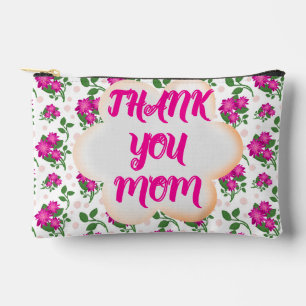 Custom and personalized floral pattern accessory pouch
