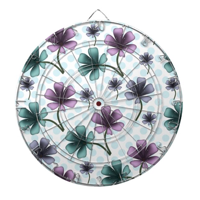 Custom and personalized floral pattern  dartboard (Front)