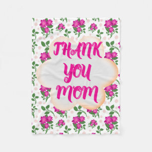 Custom and personalized floral pattern fleece blanket