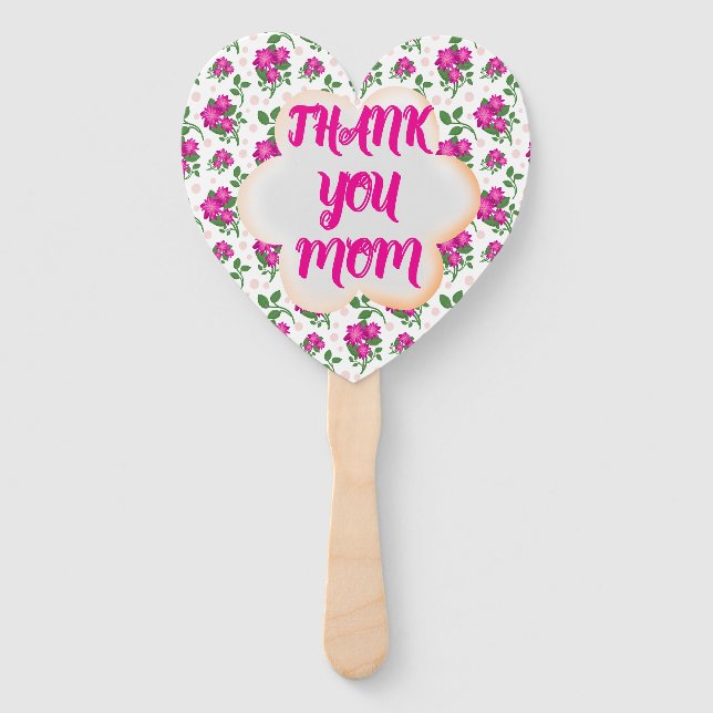 Custom and personalized floral pattern  hand fan (Front)