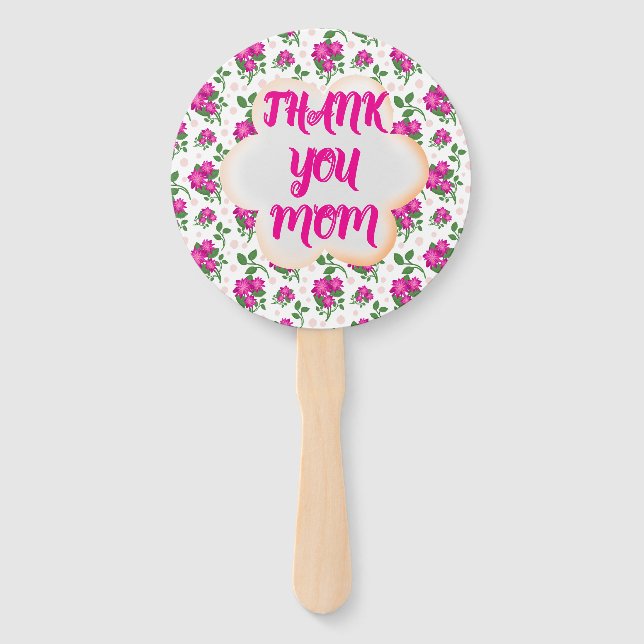Custom and personalized floral pattern  hand fan (Front)