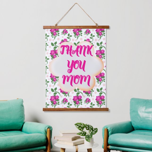 Custom and personalized floral pattern  hanging tapestry (Living Room)
