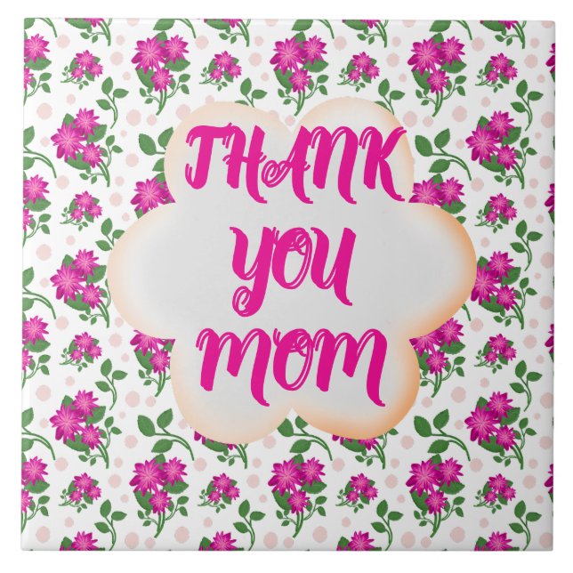Custom and personalized floral pattern  tile (Front)