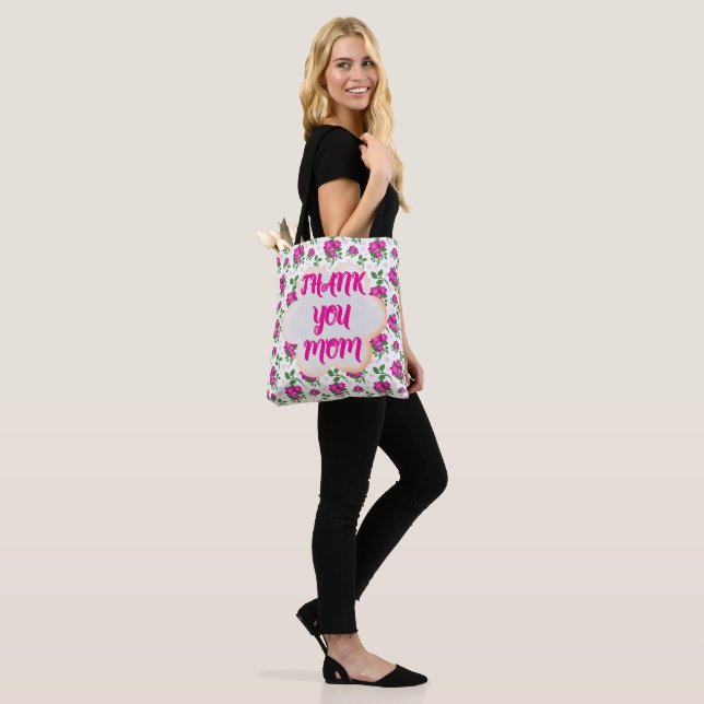 Custom and personalized floral pattern  tote bag (On Model)